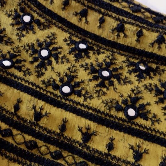 Free People Twilight Embellished Cotton Jacket yellow mustard color Size XS - Picture 6 of 14